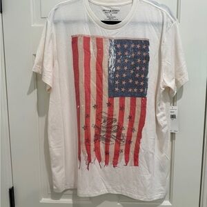 Denim & Supply Ralph Lauren Red & White Vintage Flag Tee NWT, L